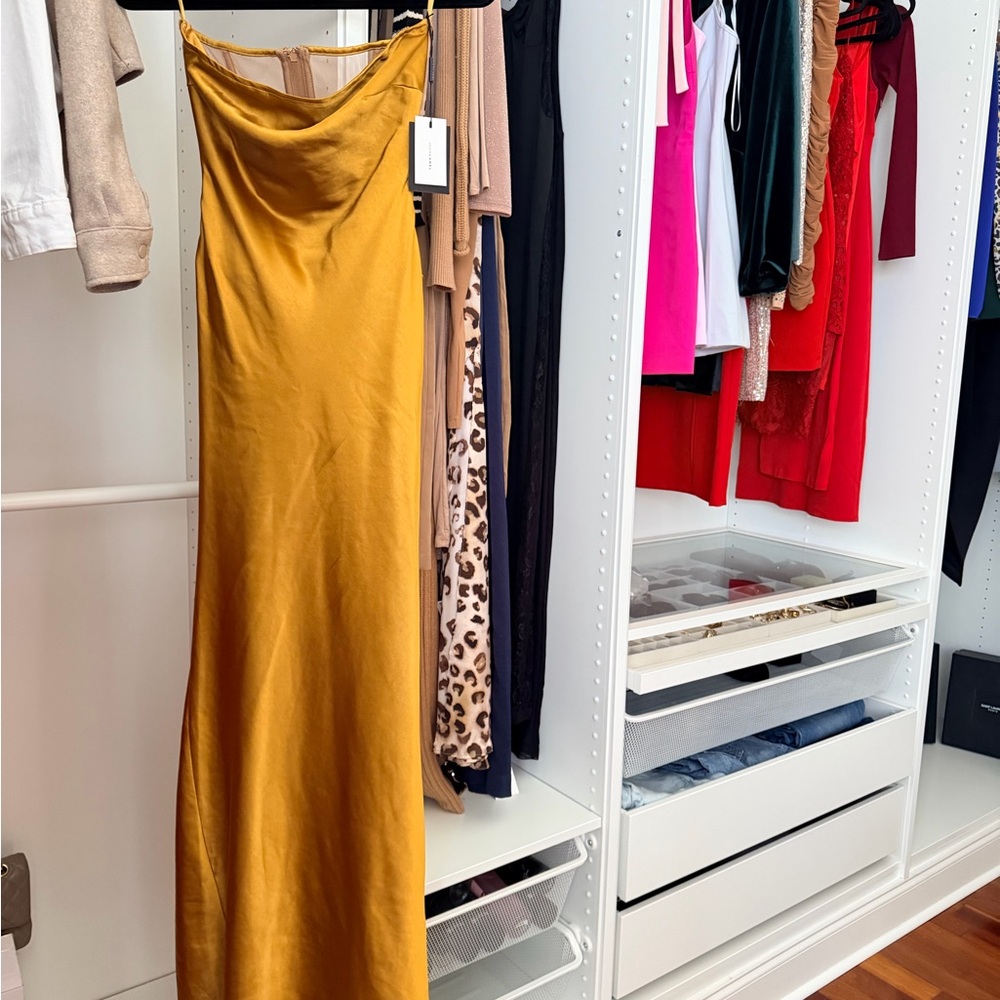 JLUXLABEL Gold Maxi Dress